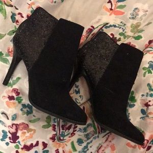 Black sparkle heels